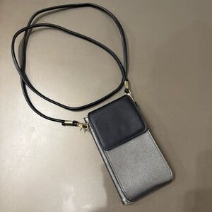 Black and Gray Crossbody Phone Wallet